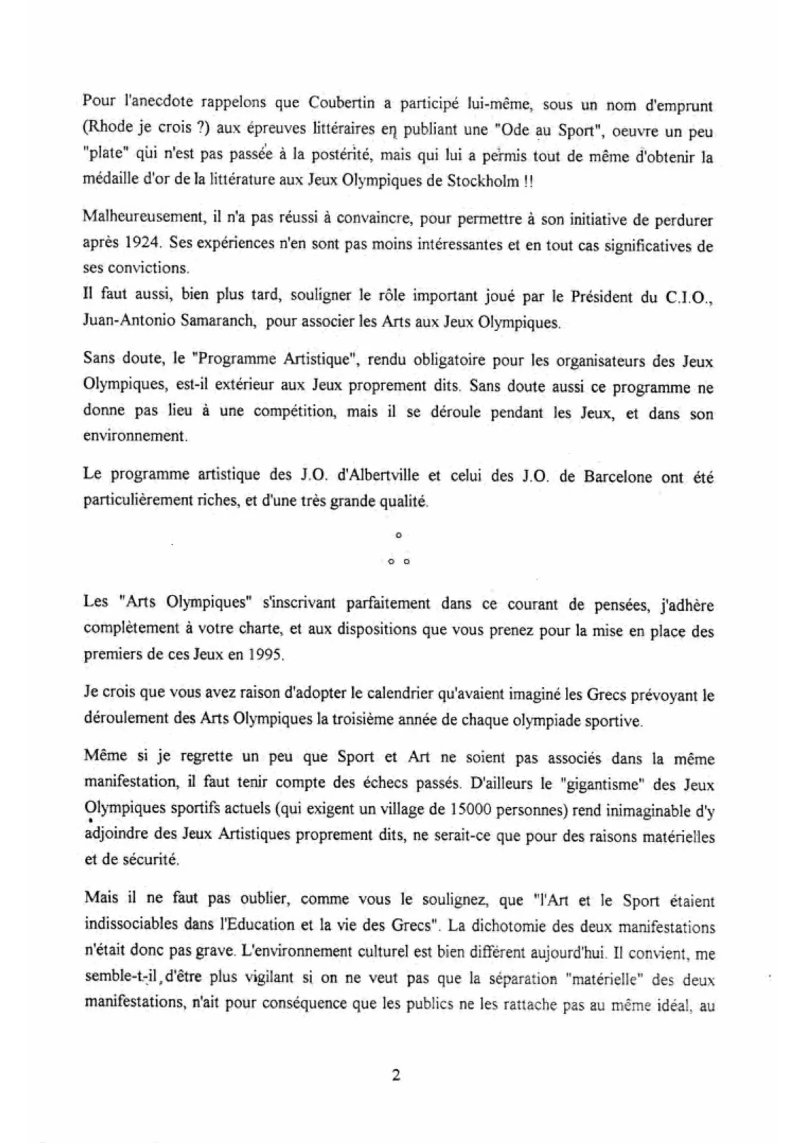 Nelson Paillou’s letter, page 2 of 3, typed text. Full transcription below.